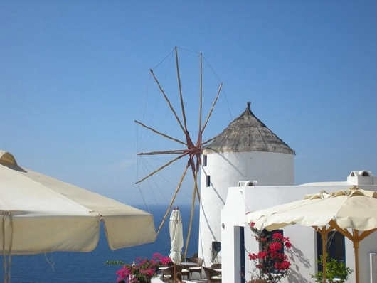 östliches MIttelmeer Windmühle auf Satorini