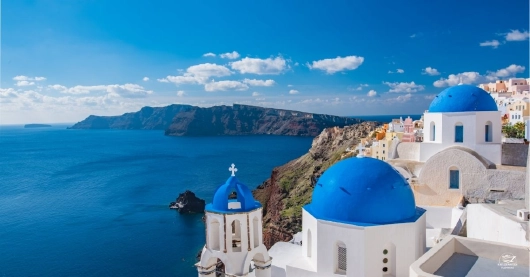 Ostliches Mittelmeer Santorini Panorama