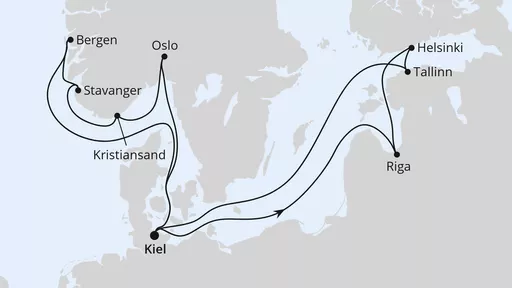 AIDAprima Norwegen und Ostsee mit Lichterfest in Riga