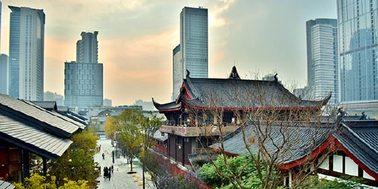 China alter und neuer Tempel