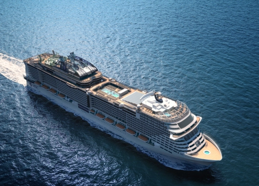 MSC Cruises MSC Grandiosa auf See Vogelperspektive